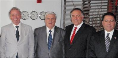 WCCR President Joe Baini at the UN with Ambassador Rod Larsen and WCCR leaders: Tom Harb and Kabalan Fares
